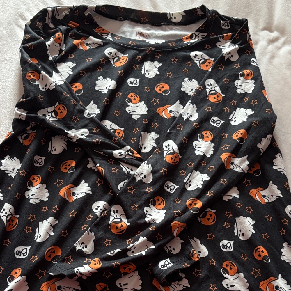 Halloween Ghost Print Long Sleeve Tee